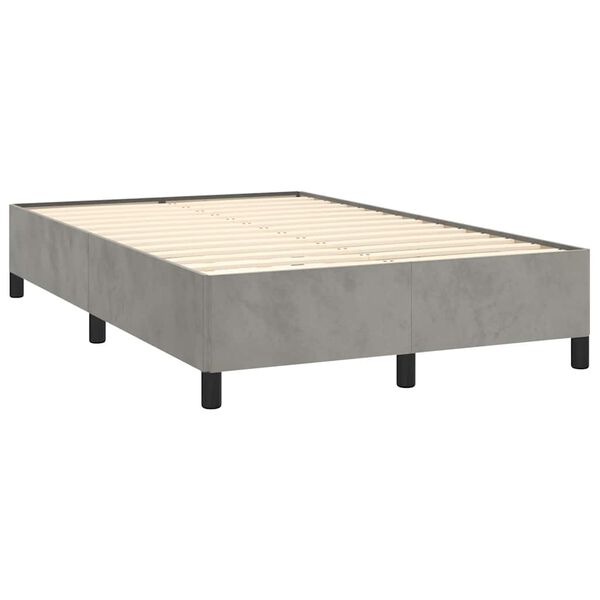 vidaXL Box spring postelja z vzmetnico svetlo siva 120x190 cm žamet