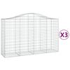 vidaXL Obokane gabion košare 3 kosi 200x50x120/140 cm pocinkano železo