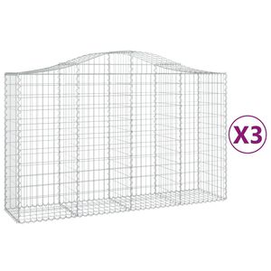 vidaXL Obokane gabion ko&scaron;are 3 kosi 200x50x120/140 cm pocinkano železo