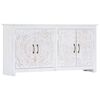 vidaXL Komoda ročno izdelana bela 140x30x70 cm trden akacijev les