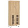 vidaXL Visoka komoda sonoma hrast 69,5x34x180 cm inženirski les