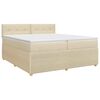 vidaXL Postelja boxspring z vzmetnico Krem 200 x 200 cm Blago