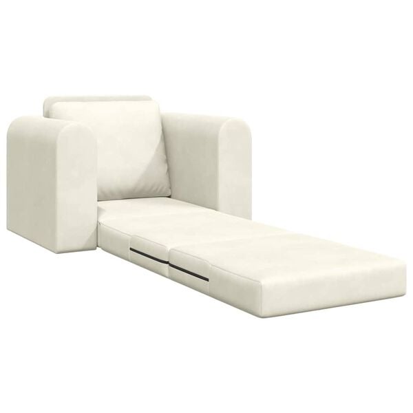 vidaXL Sofa postelja krema 98 x 71 x 83 cm Žamet