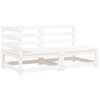 vidaXL Vrtni kavč dvosed z blazinami bela trdna borovina