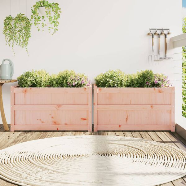 vidaXL Vrtno cvetlično korito 2 kosa trden les douglas