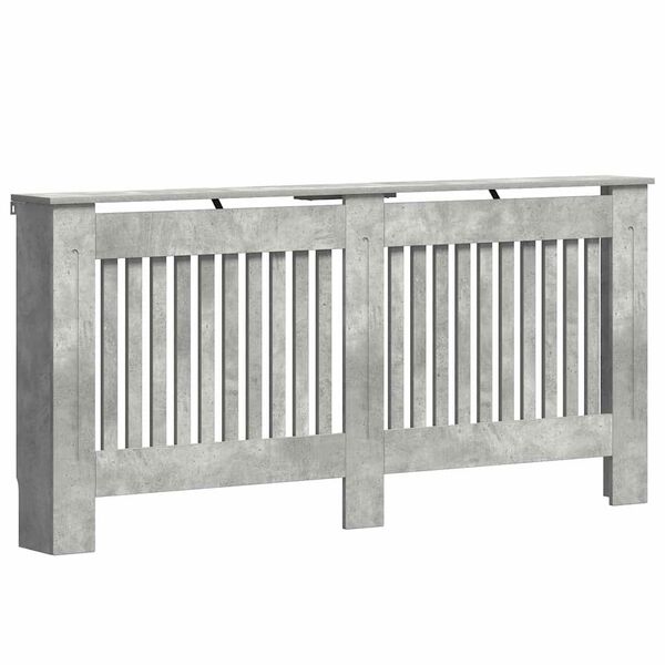 vidaXL Pokrov radiatorja Betonsko siva 172 x 19 x 81,5 cm