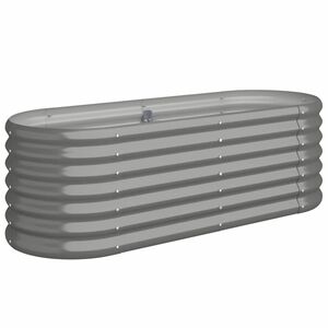 vidaXL Visoka greda iz cinkanega jekla 114x40x36 cm siva