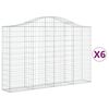 vidaXL Obokane gabion košare 6 kosov 200x30x120/140cm pocinkano železo