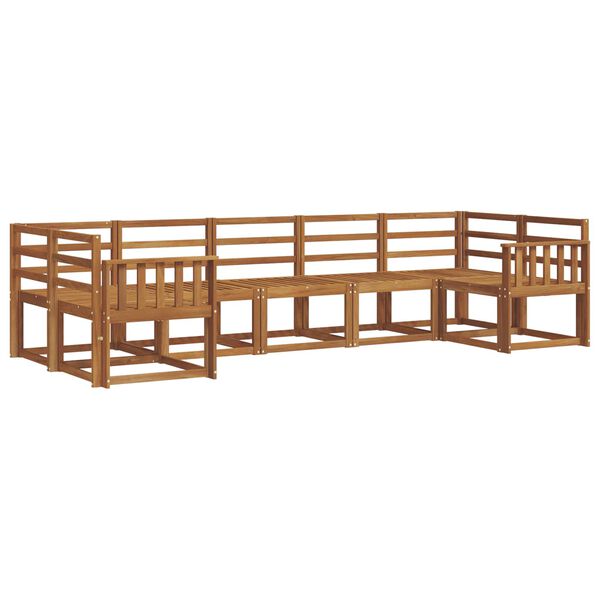 vidaXL Zunanja garnitura za sedenje 7 pcs Naravna Masiven les akacije