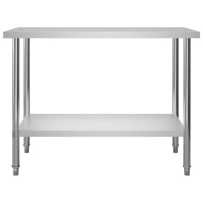 vidaXL Kuhinjska delovna miza 120x60x85 cm nerjaveče jeklo
