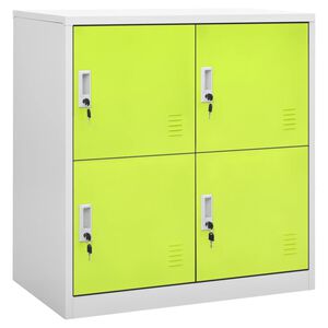 vidaXL Omara s ključavnico svetlo siva in zelena 90x45x92,5 cm jeklo