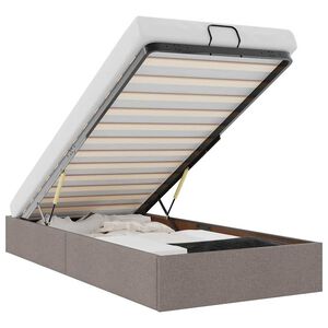 vidaXL Otomanski posteljni okvir brez vzmetnice taupe 90x190 cm blago