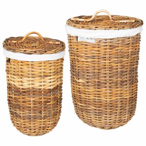 vidaXL Ko&scaron;ara za pranje 2 pcs Rjava Kubu rattan