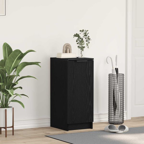 vidaXL Omara za čevlje s polico Črna Orehovina 29,5 x 35 x 70 cm