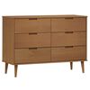 vidaXL Predalnik MOLDE rjav 113x40x80 cm trdna borovina