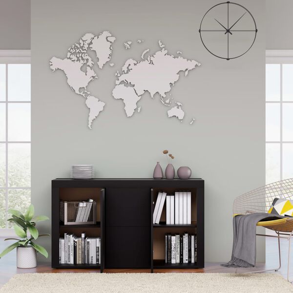 vidaXL Komoda črna 120x36x69 cm iverna plošča