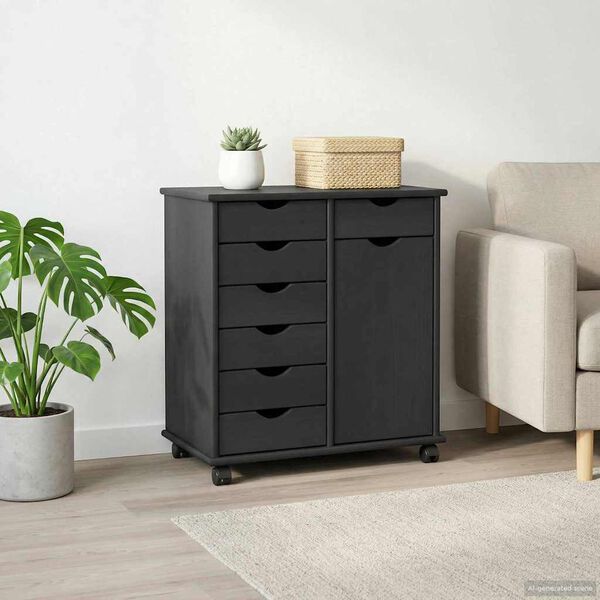 vidaXL Gležnji kabinet Siva 63,5 x 39 x 65,5 cm Masivno borovo les