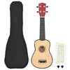 vidaXL Otro&scaron;ki ukulele soprano s torbo naravna 21"