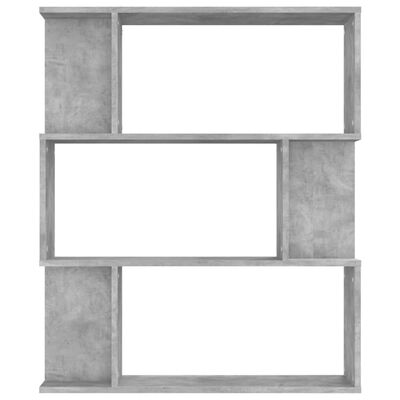 vidaXL Knjižna omara/paravan betonsko siva 80x24x96 cm iverna plošča