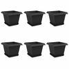 vidaXL Lončki za rastline 6 pcs Črna 28,5 x 28,5 x 22 cm Plastika