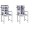vidaXL Blazine za vrtne stole 2 kosa sive karo 100x50x3 cm oxford