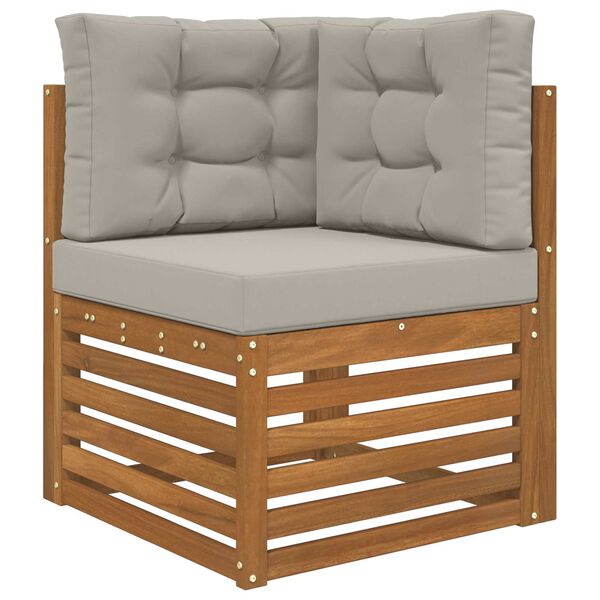 vidaXL Zunanja blazina za kavč 3 pcs Siva Poliester