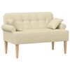 vidaXL Dvojnica s gumbi Krem 120 x 65 x 79 cm Blago