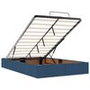 vidaXL Otomanska postelja z vzmetnico & LEDs modra 120x190 cm blago