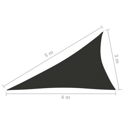 vidaXL Senčno jadro oksford blago trikotno 3x4x5 m antracitno