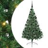 vidaXL Umjetna preddekorirana božićna jelka Zelena 210 cm PVC