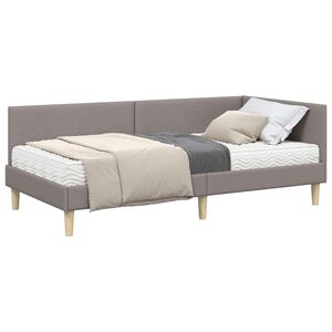 vidaXL Kotni okvir postelje z matrico Drugo 2 pcs Taupe blago