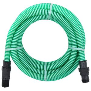 vidaXL Sesalna cev s PVC priključki zelena 1" 4 m PVC
