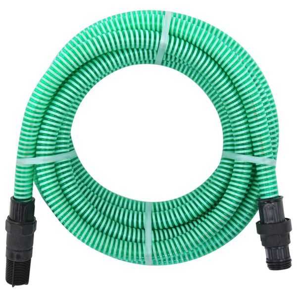 vidaXL Sesalna cev s PVC priključki zelena 1" 4 m PVC