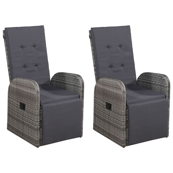 vidaXL Vrtna jedilna garnitura 5-delna siva