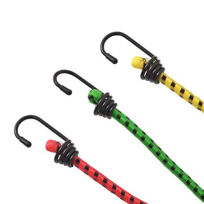vidaXL Elastične vrvi 30 kosov 60/80/100 cm rdeče rumene zelene