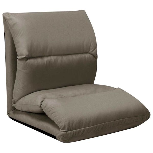 vidaXL Zložljiv stol / blazina temno siv iz mikro vlaken