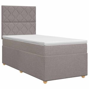 vidaXL Postelja boxspring z vzmetnico Taupe 80 x 200 cm Blago