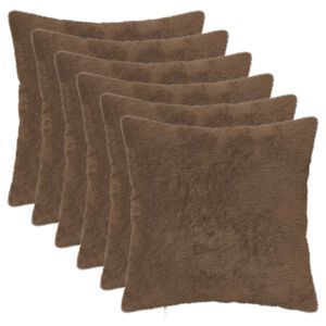vidaXL Prevleka za blazino 6 kos HEERLEN Svetlo rjava 30 x 30 cm