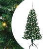 vidaXL Kotično umetno božično drevo Zelena 150 cm PVC in kovina