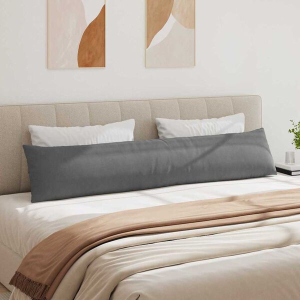 vidaXL Blazine za kavč 2 pcs Temno siva 200 x 40 cm blago