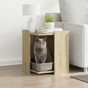 vidaXL Omara za mačje strani&scaron;če sonoma hrast 42x42x51 cm inž. les