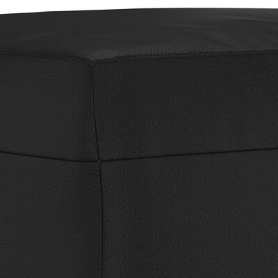 vidaXL Sedežna garnitura 3-delna z blazinami črno umetno usnje