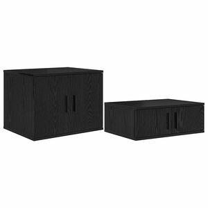 vidaXL Omarica za shranjevanje 2 pcs Črna Orehovina 127 x 41 x 40 cm