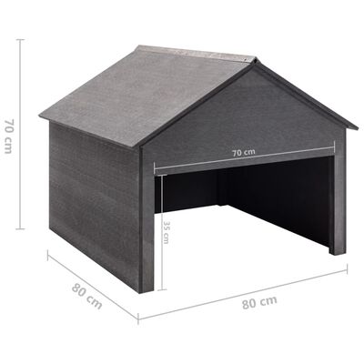 vidaXL Garaža za kosilnico siva 80x80x70 cm WPC