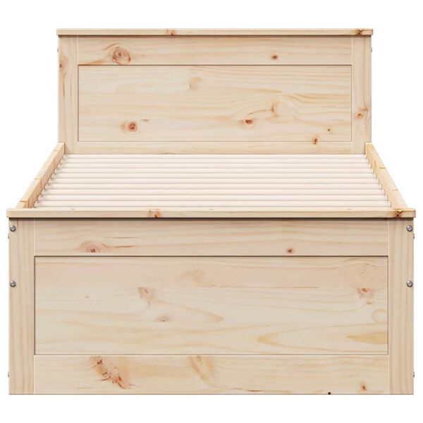 vidaXL Posteljni okvir brez vzmetnice 90x190 cm trdna borovina