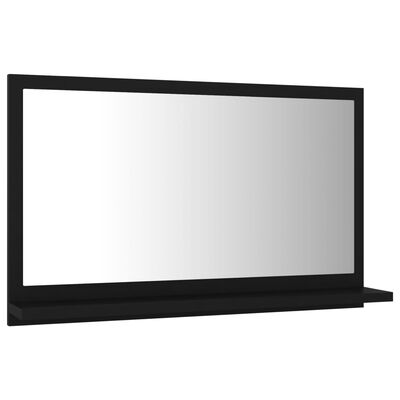 vidaXL Kopalniško ogledalo črno 60x10,5x37 cm iverna plošča