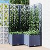 vidaXL Cvetlično korito z oporno mrežo modro sivo 80x80x136 cm PP