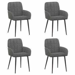 vidaXL Jedilni stoli 4 kos Žamet Temno siva 57 x 50 x 85 cm