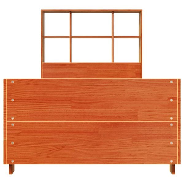 vidaXL Posteljni okvir brez vzmetnice vo&scaron;čeno rjav 100x200 cm borovina