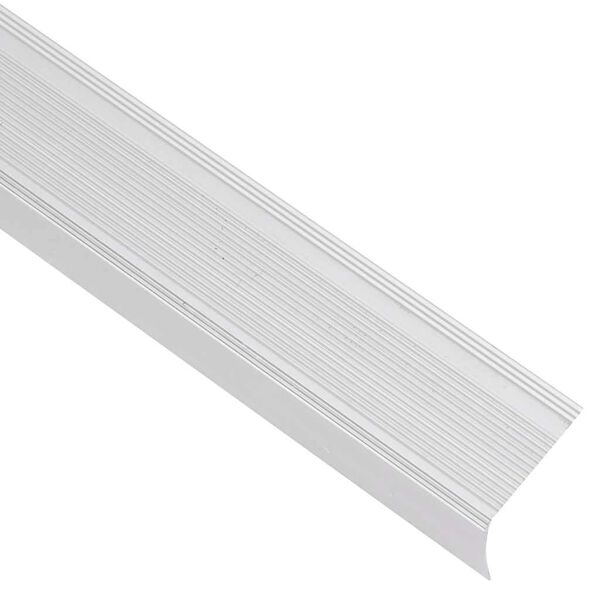 vidaXL Obroba za stopnice L-oblike 5 kosov aluminij 90 cm srebrna